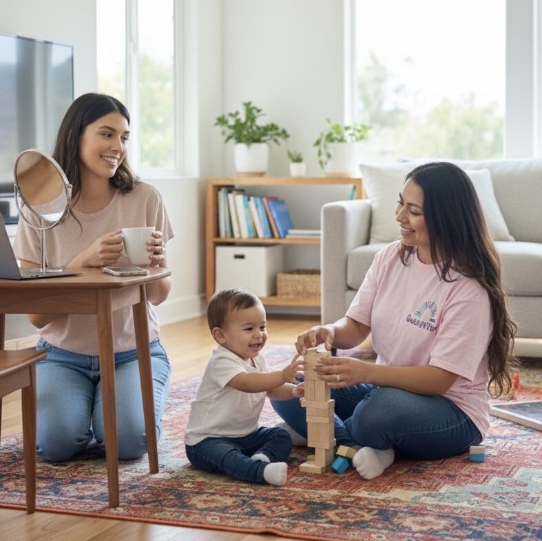 QuickSitters babysitter in San Diego playing with kids